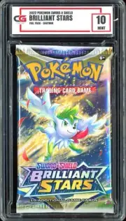 2022 Pokemon Sword & Shield Brilliant Stars Foil Pack Shaymin GRADED CG 10