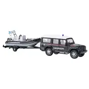 1/43 New SUV Coast Guard Police Fire Truck With Speedboat Alloy Model Display
