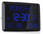 Digital Wall Clock,11.5" Large Display Calendar Clock, Alarm Clock with Date