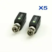 Passive Video Balun To CAT5 CAT6 UTP for HD-AHD/CVI/TVI Camera System,5 Pair
