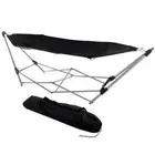 Hammock with Stand Portable Folding Canvas Bed Outdoor Travel Lounge Black 7.8ft