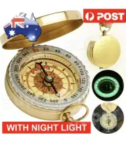 Portable Classic Brass Survival Camping Compass Outdoor Hiking Pocket Watch Map