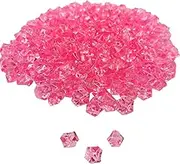 300 Pcs Acrylic Ice Rocks Crystals Gems, Bulk Fake Crystals, Plastic Diamonds for Vase Filler Wedding Decoration Table Scatter Party Arts Crafts Display (Pink)