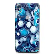Skins Decal Wrap for Apple iPhone XS Max Mixed Blue Bubbles Glass