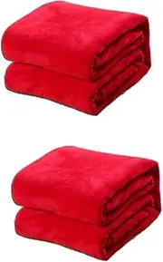 ETHZZLE 2pcs Fleece Pet Blanket Cozy Flannel Pet Bed Solid Faux Throw Warm Dog Blanket for Comfortable Sleep