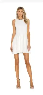 Alice+OliviacWesley Flare Mini Dress in White 6