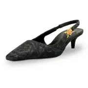 Versace Women's Jacquard Barocco Heeled Sling Back Pumps Shoes US 7.5 IT 37.5