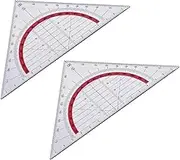 uxcell Triangle Ruler Square Set 90mm 45 Degrees Plastic Stationery Math Geometry 2pcs