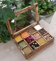 Mango wood Spice Box Masala Box Dry fruit box Utility Box Made of Finest wood