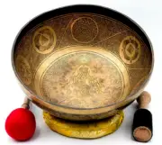 Yogi Etching Carving Bowl-Tibetan Singing Bowl-Handmade Singing Bowl-Gift Bowl