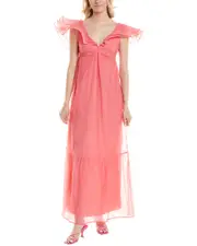 MARION Crinkled Chiffon Maxi Dress