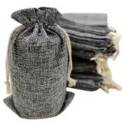 50 Gray Burlap Bags with Drawstring, 5x8 Inch (5x7 Internal) Gift Bag Bulk Pa...