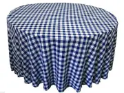 5 Round 120 inch Checkered Tablecloths Buffalo Gingham Polyester Made in USA