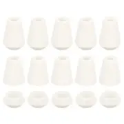 20Pcs Plastic Cord Lock Bell End Stopper Cord End Lock Rope Fastener, White
