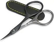 GERMANIKURE Tower Point Cuticle Scissors - Self-Sharpening FINOX22 Titanium Coated Stainless Steel Professional Manicure Tools in Leather Case - Ethically Made in Solingen Germany - 2705
