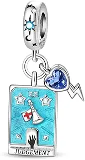 [The Charmery] Judgement Tarot Card Charm 925 Silver Charm Compatible with Pandora Charms, Trollbeads, Chamilia, Biagi and Many Other UK Charm Bracelets.