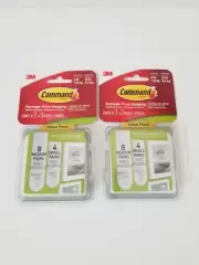 2 Pack Command Picture Hanging Strips, 8 Medium Pairs & 4 Small Pairs NEW