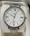 Fossil ES3436 Jacqueline Silver Dial Silver Leather Strap Women's Watch
