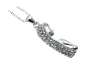 Crystal Stone Prayer Woman Necklace in Silvertone ~ Gift Idea!