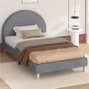 ALFORDSON Bed Frame Arched Base Grey Single