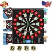 Compact Light-Up Dartboard with Game Variations & Wall Protection – 12 Dart Set