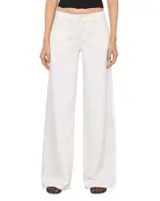 Alice and Olivia Amazing Low Rise Baggy Jeans in Off White