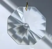 Faceted Point Octagon Crystal Clear Pendant Prism Suncatcher - 50mm or 60mm