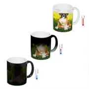 Adorable Boxer Puppy Coffee Mug Color Changing Heat Morph Black