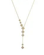 Bloomingdale's Fine Collection Pave Diamond Clover Y Necklace in 14K Yellow Gold, 0.85 tcw