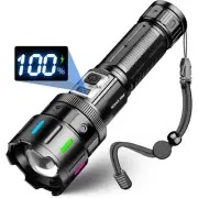 LED Flashlights High Lumens, 5 Modes Rechargeable Flashlight Super Bright Pow...