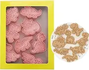 8pcs 3D Easter Cookie Cutter Set, Cookie Mold,Cute Cartoon Shapes Cookie Cutter (Dinosaur)