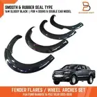 16W GLOSSY BLACK SMOOTH FENDER FLARES FOR FORD RANGER PX2 2015-2018 RUBBER SEAL