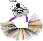 DECOMELODY Dog Tutu Skirt Costume Hat Halloween Pet Tutu Skirt Suit for Cat Party Pet Dress up