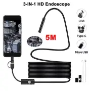 6LED USB Snake Endoscope Borescope HD Inspection Camera Scope For Android Type C
