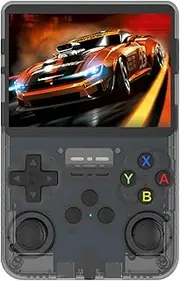R36S 3.5 Inch Handheld Game Console,IPS Retro Video Game Console Built-in 15,000 Classic Video Games with Dual Stylem Linux/Garlic Supports & Dual 3D Joysticks 128GB TF Card (Grey)
