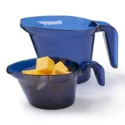 NEW Tupperware Microwave Pitcher set of 2 Microwavable Measuring Jugs Blue