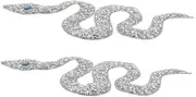 COHEALI 2pcs Snake Rhinestone Appliques for Clothes and Bags Hotfix Glitter Heat Transfer Patches for Fashionable Decoration Durable and DIY Accessories for Any Occasion