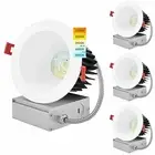 Luxrite 4 Inch LED Recessed Light 18W 5 Color Selectable Dimmable 4-Pack