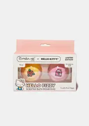 [The Crème Shop] Hello Kitty Hello Fizzy Scented Bath Bomb Duo Roses & Strawberry Milk