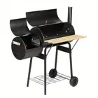 GRILLZ Offset 2-in-1 BBQ Smoker & Grill – Portable Outdoor Charcoal Smoker with