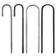 3Pcs L/Ushape Trampolines Rebars Stakes Galvanized Steel Ground Anchors Peg