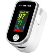 Fingertip Pulse Oximeter-Saturation Pulse Rate-SM White & Light Battery Operated