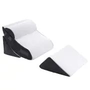 Triangle Wedge Pillow Bed Reading Cushion Set Acid Reflux Memory Foam Neck Pain Back Support Sleeping Velvet Fabric Leg Elevation