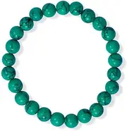 [JewelryWeb] 8mm Round Green Howlite Stretch Bracelet 8mm Dyed Green Bead Bracelet.-Stretch-Bracelet for Women