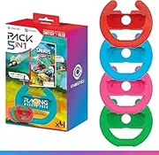 Oniverse Schtroumpf Kart Spiel (Download-Code) + 4er-Pack Lenkräder für Joy-Con Nintendo Switch und Nintendo Switch OLED