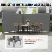 Retractable 1.8x6m Aluminum Privacy Screen, Gray UV-Resistant Patio Divider