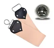 Extra Wide & Thick Leather Barber Strop 3" X 21.5" For Straight Razor+Balm Paste