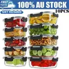 10PCS Glass food storage containers with lids airtight Meal Prep Containers AUS