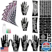 11 Sheet Total 84 Tattoo Stencils Sticker Pattern, 6 Pcs Natrual Brown Tempor