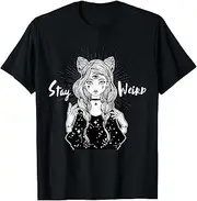 [X.Style] Stay Weird Shirts - Stay Weird Alien Shirts ds1587 T-Shirt (M) Black